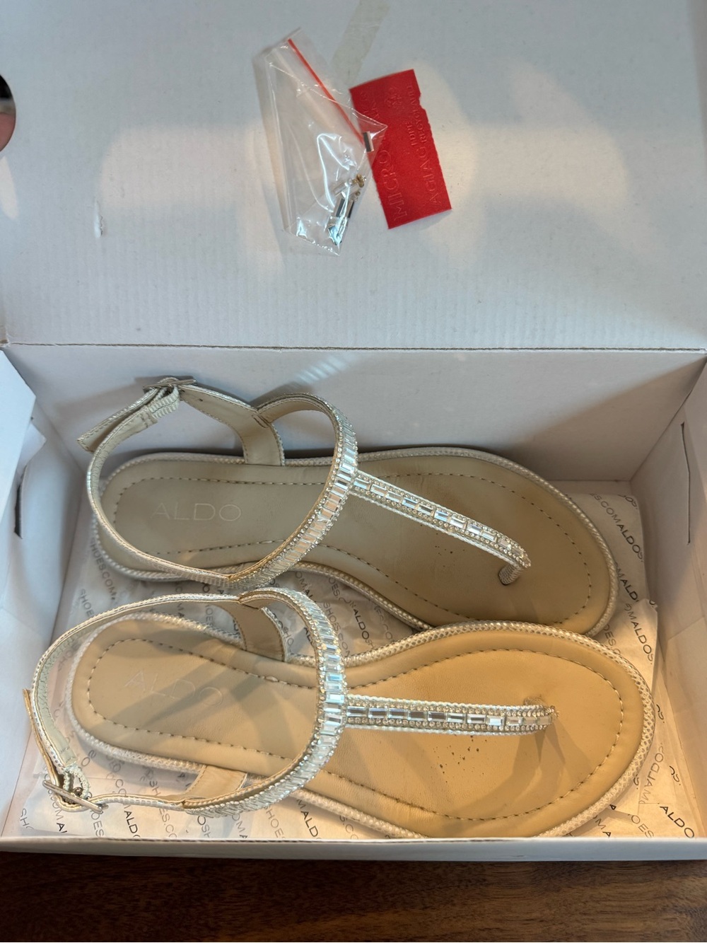 Aldo Beaded T-Strap Sandals - Picture 2 of 5